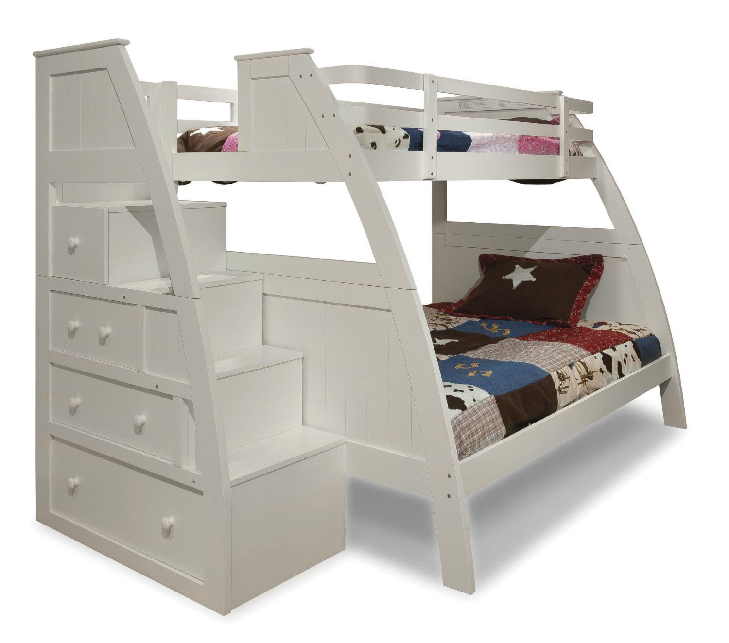 Buy Neutron Bunk Bed With Stair Storage White from our Storage Beds 