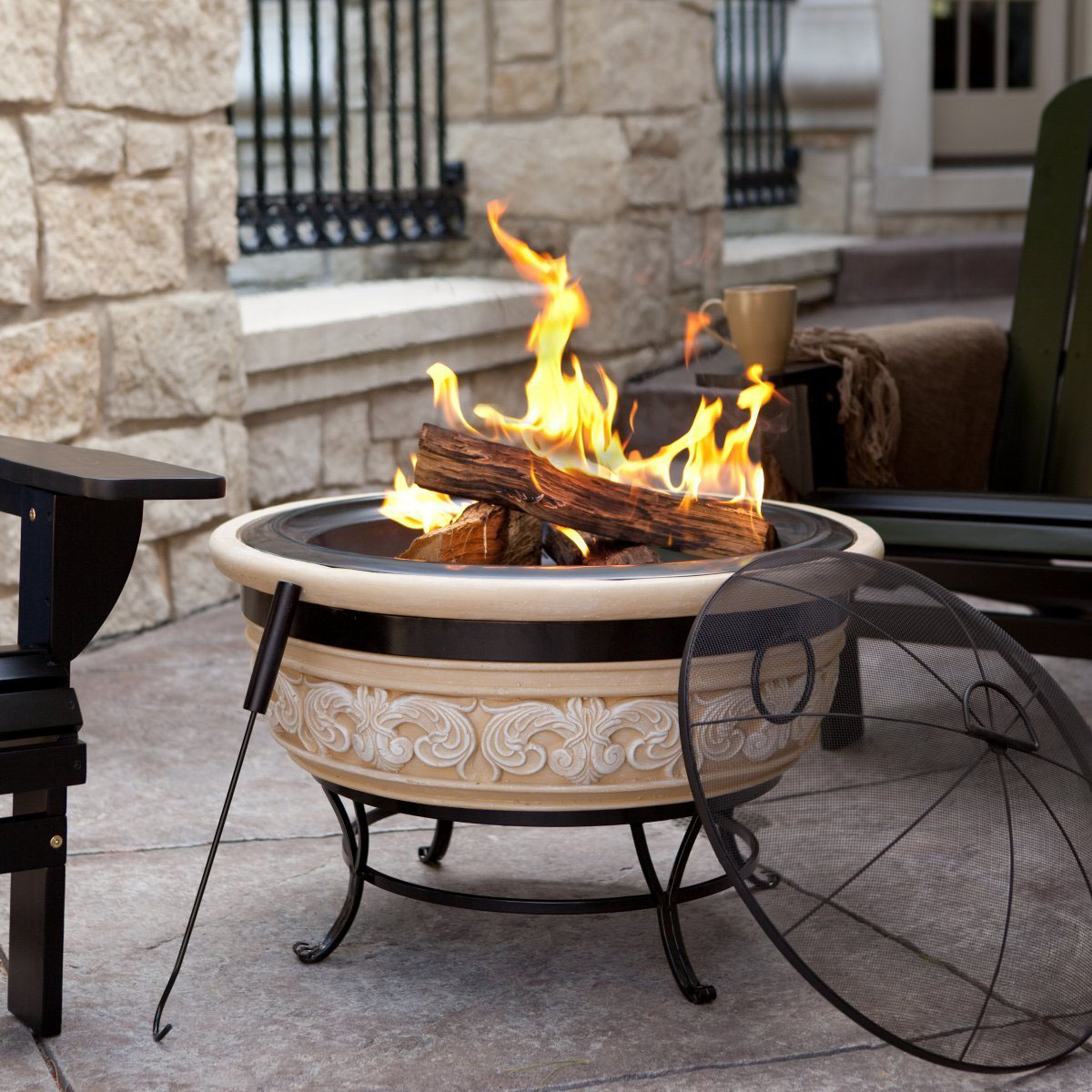 fire pit pits portable patio chiminea firepit wood burning fireplace yard ring