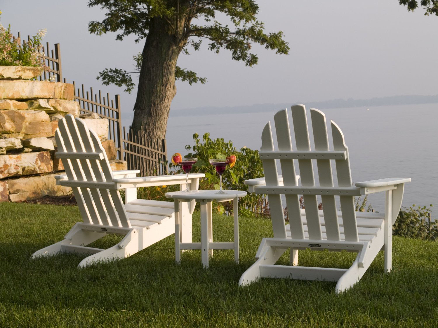 Plastic Adirondack Chairs are made of materials that look like wood 