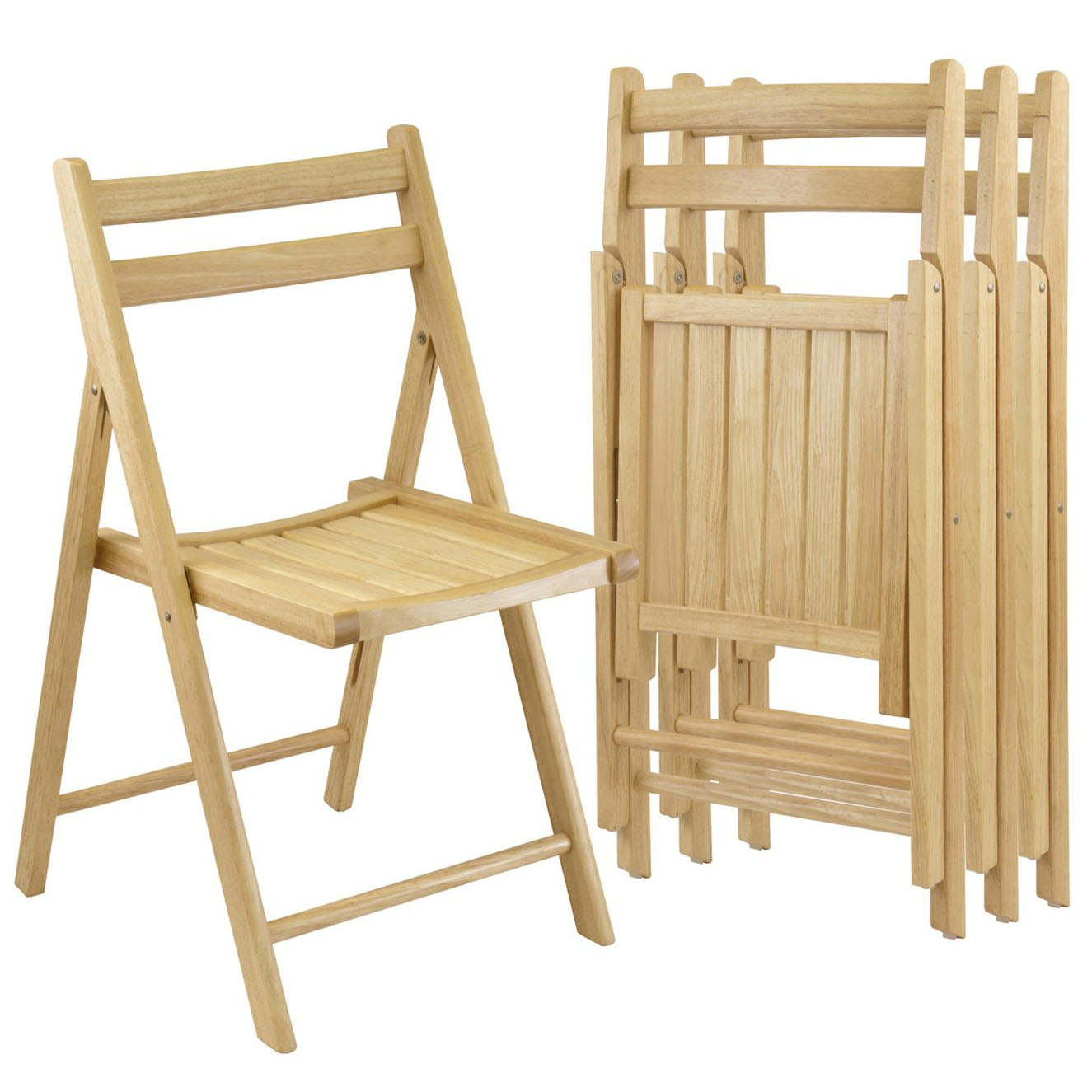 Wood Folding Chairs for Dining Room and Patio