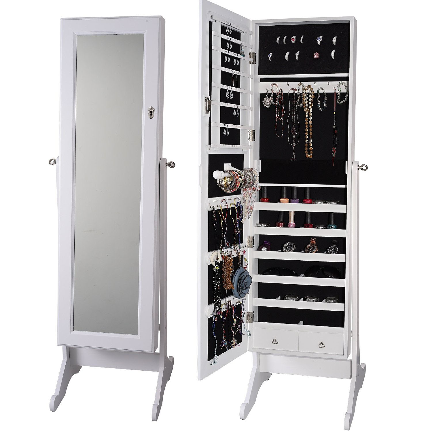 Full Length Mirror Jewelry Armoire