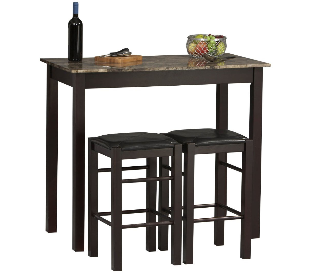 Rectangular Bar Table Set with Stools